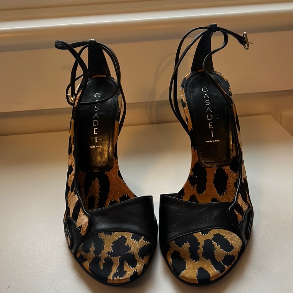 Vintage CASADEI mod wife leopard heels 9.5